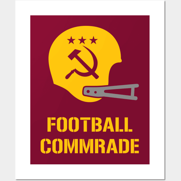 Football Commrade Helmet - Burgundy Wall Art by KFig21